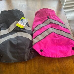 Top Paw Reflective Dog Rain Jackets in Black and Pink